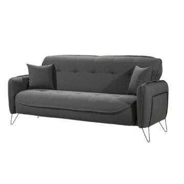 Divano Crown 3 posti grigio 215x94x98h cm.