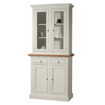 Vetrina 2 ante bianco laccato shabby chic 95x47x200H