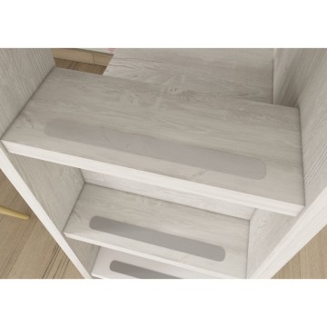 Letto a castello 1268 bianco vintage e verde con armadio e cassetti