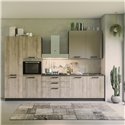 Cucina Durazzo Glam 330 cm rovere rustico e tortora lucido sinistra