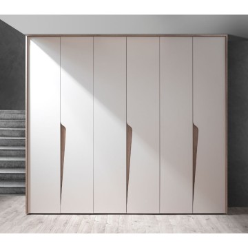 Camera da letto Soleil con letto contenitore colore cashmere e rovere caffè