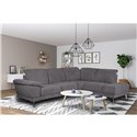 Divano angolare destro New York grigio seduta reclinabile