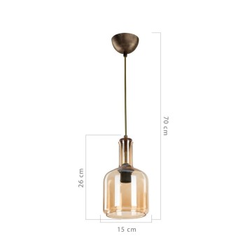 Lampada a sospensione Boston MDL3554 con diffusore vetro fumè