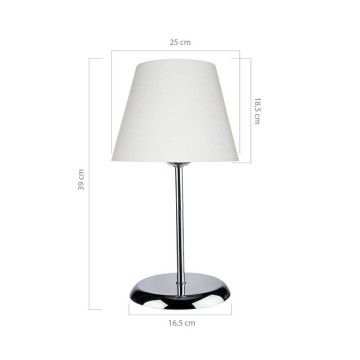 Lampada da tavolo Elva ASZ1047 in metallo e paralume tessuto