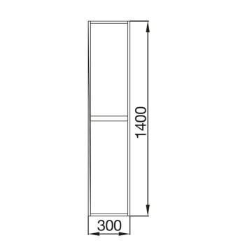 Colonna pensile bagno Jorge 2 ante bianco laccato lucido 30x24x140