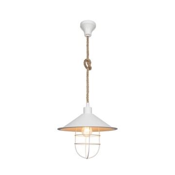 Lampada da soffitto Bulut ASZ0631 metallo bianco e corda iuta