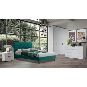 Camera da letto Follia bianco portland e maniglie antracite