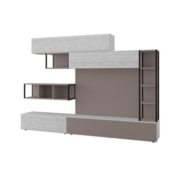 Parete attrezzata Tronador 260 cm. light mocha e ancient white MTV234464